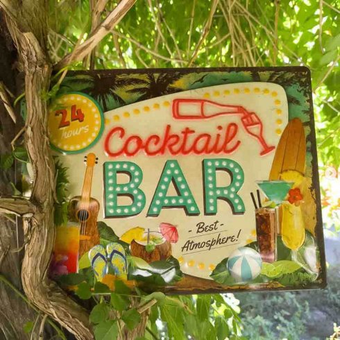 Skilt til cocktailbar, 30 x 40 cm
