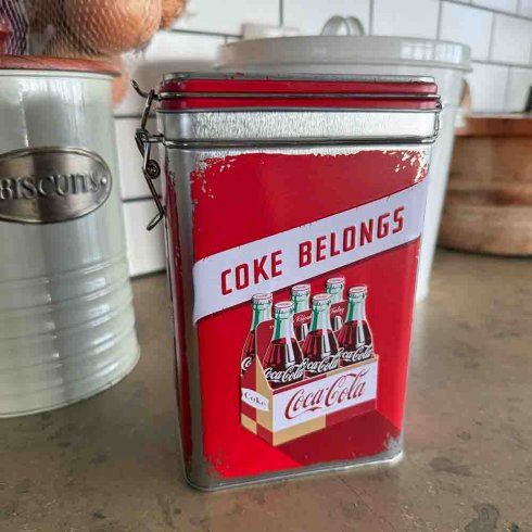 Coca-Cola-kaffeboks med klikklokk