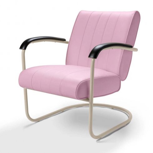 Diner stol Creme nostalgi med armstöd Rosa/lila