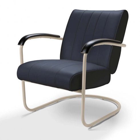 Diner stol Creme nostalgi med armstöd Navy