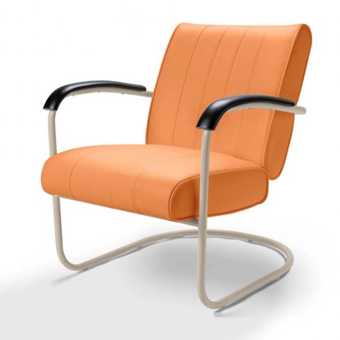 Diner stol Creme nostalgi med armstöd Orange