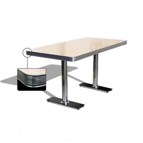 Spisebord (passer til bås på 150 cm) med 2 ben