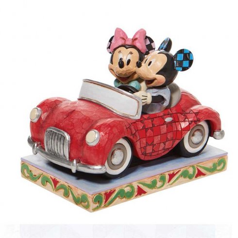 Disney-figurene Musse og Mimmi kjører bil