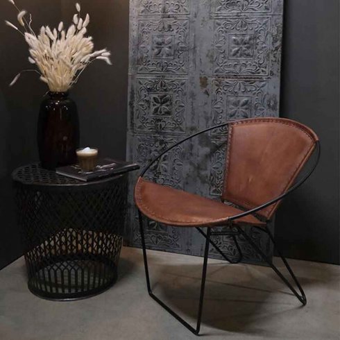 Dulton-loungestol i skinn fra Trademark Living