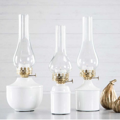Lysestake for varmelys, emalje, Iris Hvit