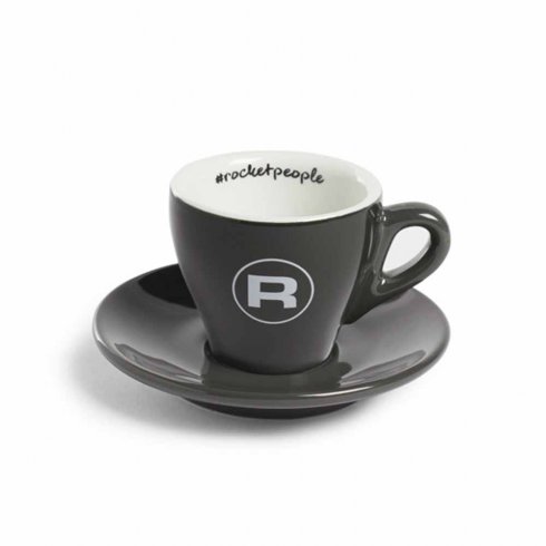 Espressokopp, grå, Rocket People, 6-pakning med fat