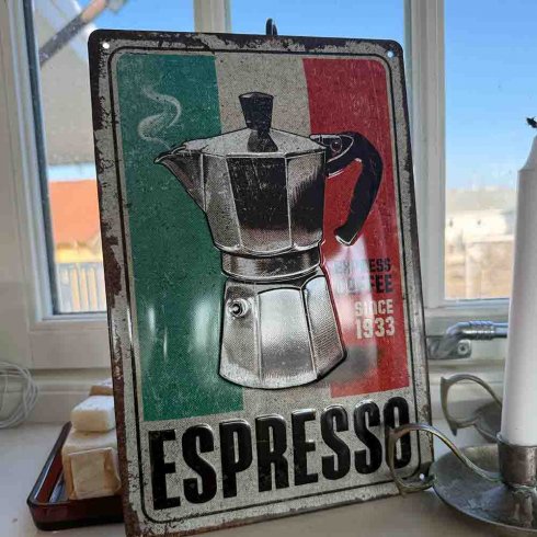 Metallskilt «Espresso» 20 x 30 cm