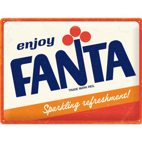 Fanta metallskilt med logo 30 x 40 cm