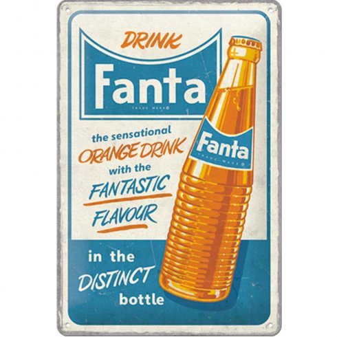Metallskilt «Drink Fanta», 20 x 30 cm