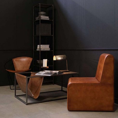 Lace-lenestol i brunt skinn fra Trademark Living