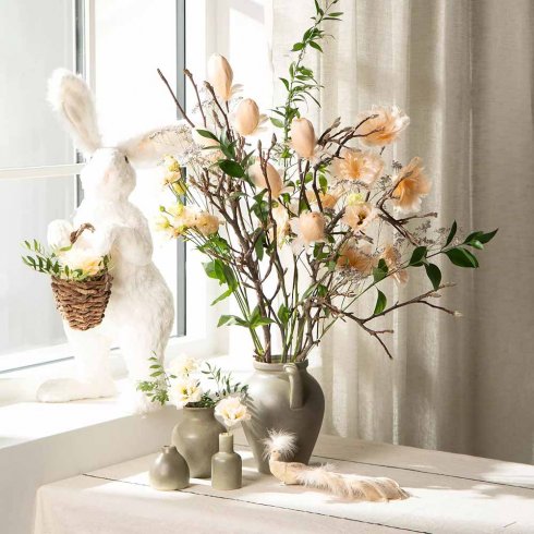 Fjærblomst med klips, aprikos