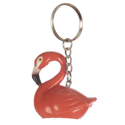 Nøkkelring med rosa flamingo