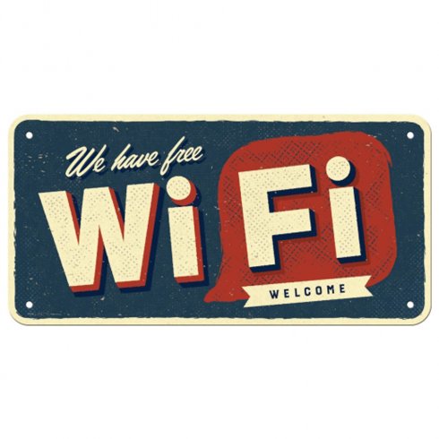 Plateskilt med «Free Wifi»-merke