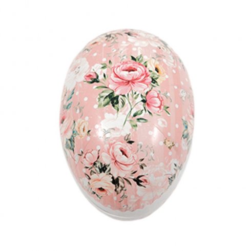 Påskeegg i gammeldags stil, 15 cm, rosa blomster, 1 stk.