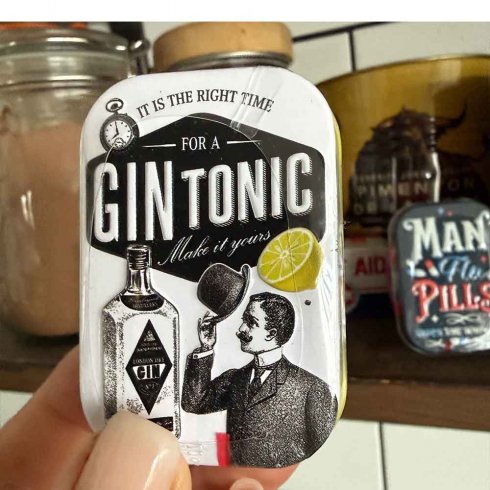 Pillerask gin & tonic – med myntepastiller