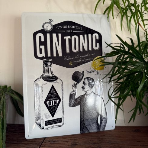 Gin & tonic-skilt 30 x 40 cm