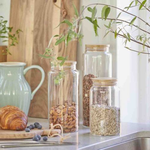 Glasskrukke med bambuslokk, 1000 ml