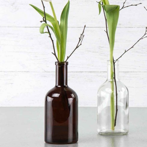 Glassflaske med kork, gjennomsiktig, 400 ml