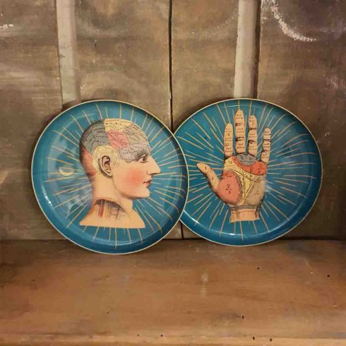 Glassunderlag Phrenology, 2-pakning i metallplate