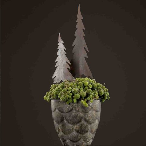 Strikk juletre i metall, 18 cm