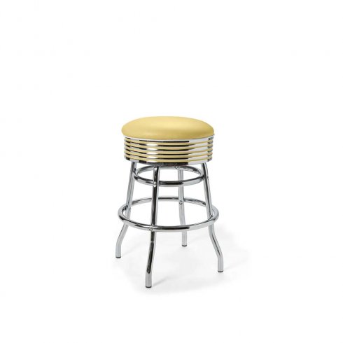 Diner barstol vintage 66 cm utan rygg gul