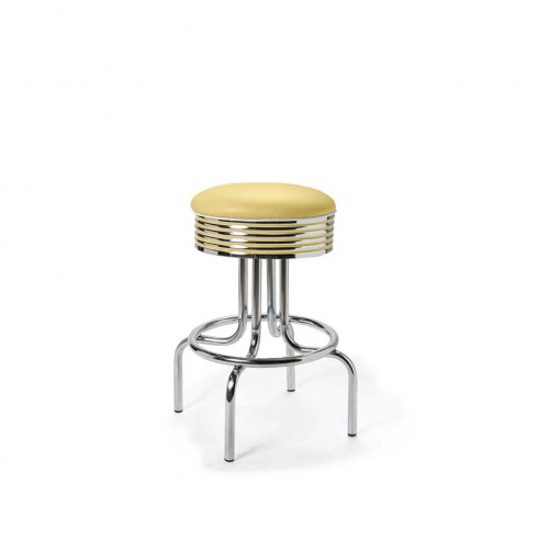 Diner barstol retro 66 cm utan rygg gul