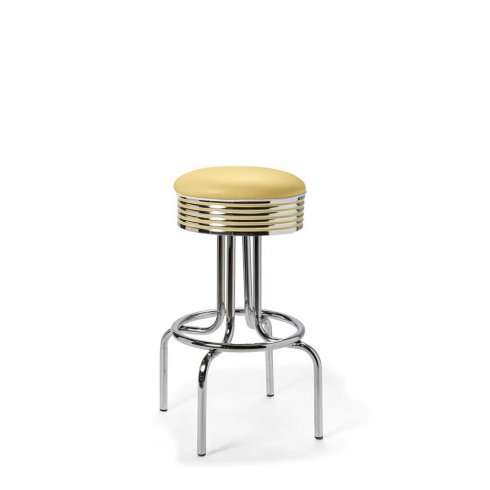 Diner barstol retro utan rygg gul