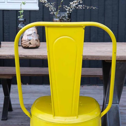 Spisestol «Living» med høy rygg, gul, Trademark Living