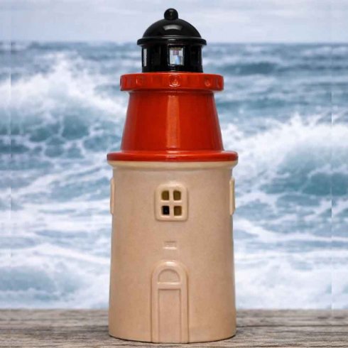 Keramikkhus «Hållö fyr» til stearinlys, 18 cm