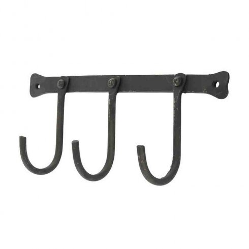 Krokstang med 3 kroker, 31 cm, svart
