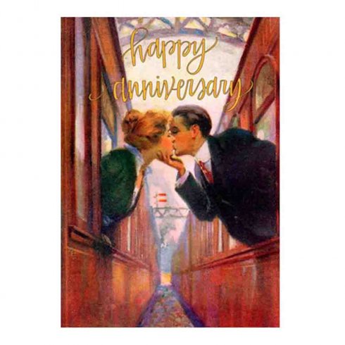 «Happy Anniversary»-kort, dobbelt