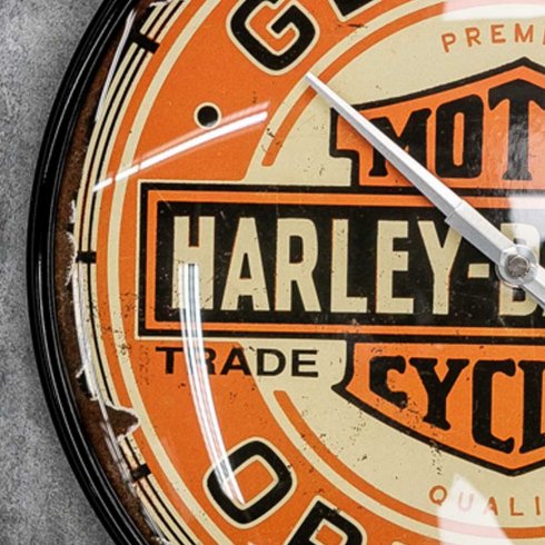 Harley Davidson-veggklokke, original, 31 cm