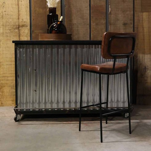 Barstol Herning i skinn fra Trademark Living