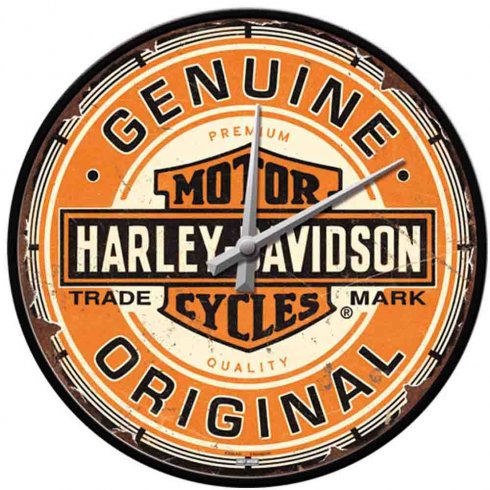 Harley Davidson-veggklokke, original, 31 cm