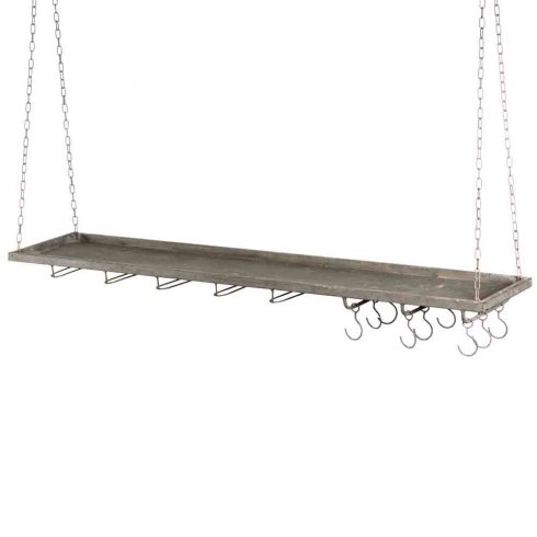 Hengende hylle med S-kroker, 120 cm