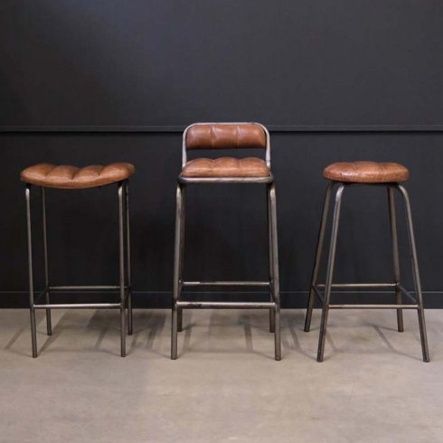 Barstol Brooklyn med skinnsete fra Trademark Living