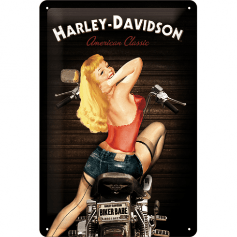 Harley Davidson Bikerbabe metallskilt 20 x 30 cm