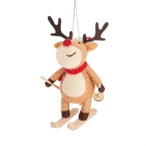 Julepynt: Rudolf på ski