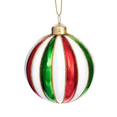 Julekuler «Rainbow Striped», 6-pakning