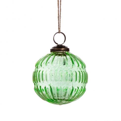Julekuler i resirkulert glass, grønne, 6-pakning