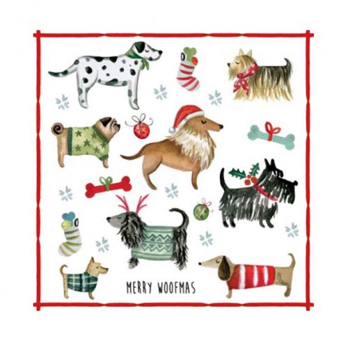 Juleservietter «Mery Woofmas»