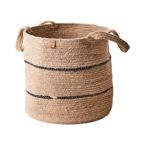 Kurvsett Jute, 2 sett, natur/svart
