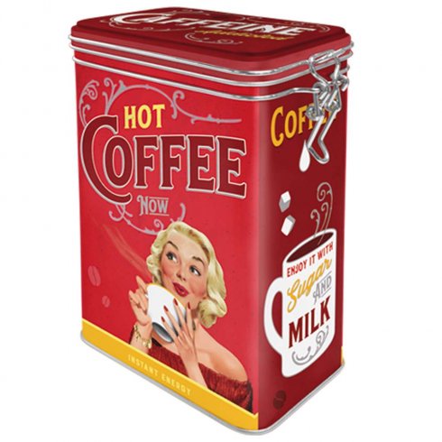 Kaffeboks «Caffeine addicted» med klikklokk