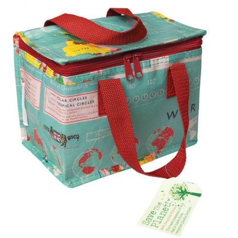 Kjølebag / matpakkebag med verdenskart