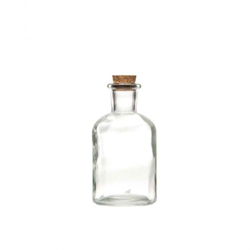 Glassflaske med kork, gjennomsiktig, 150 ml
