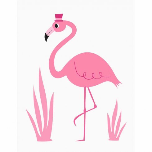 Kort til bursdagen til en gutt med flamingo