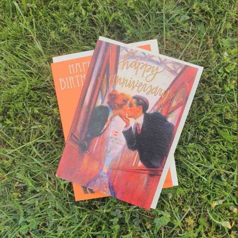 «Happy Anniversary»-kort, dobbelt