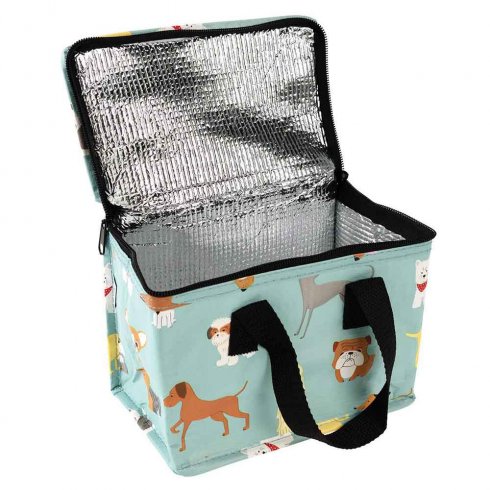 Kjølebag / matpakkebag med hundemotiv, blå
