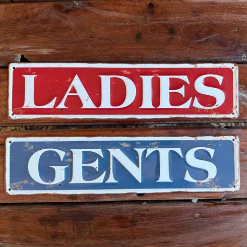 Metallskilt «Gents», 40 x 10 cm