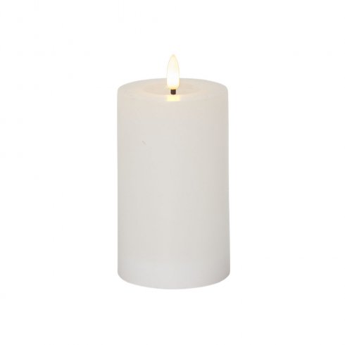 Led Block-lys, flytende voks, hvit, 15 cm